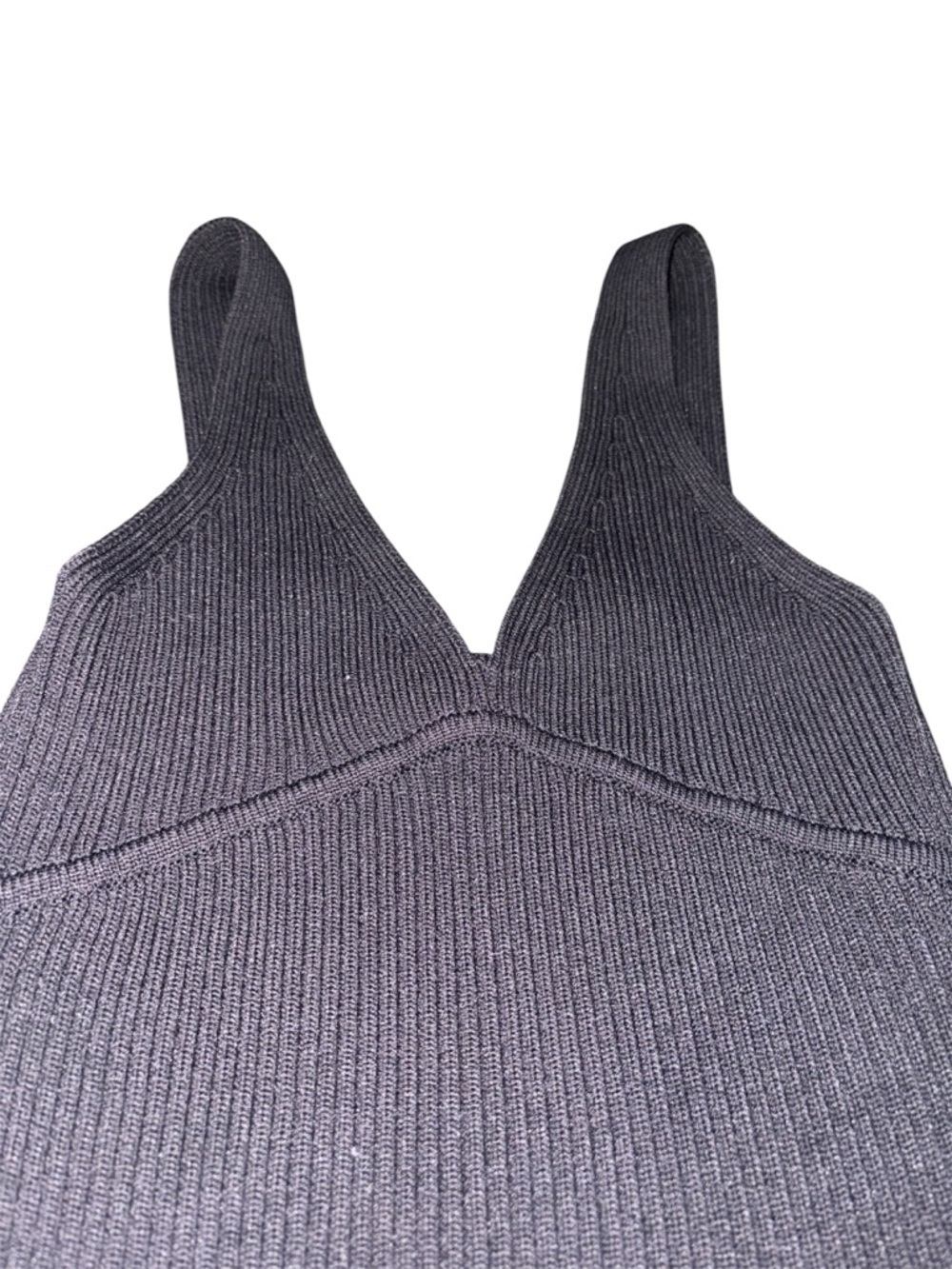 363. ZARA Women’s Black Ribbed Cropped Tank Top Y2K Festival Size Medium - Picture 2 of 3